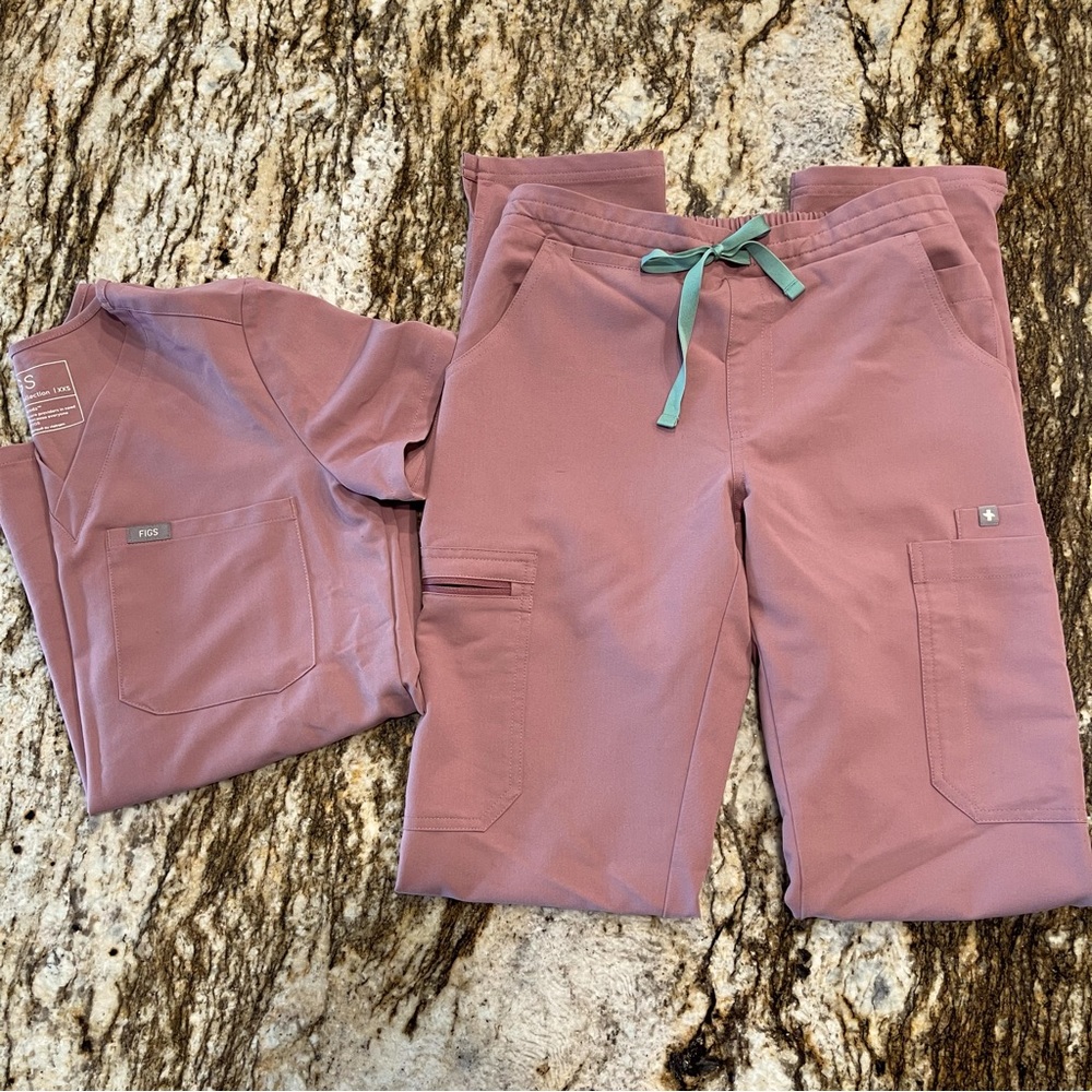 MINERAL MAUVE Figs Scrub Set XXS/XXS-T